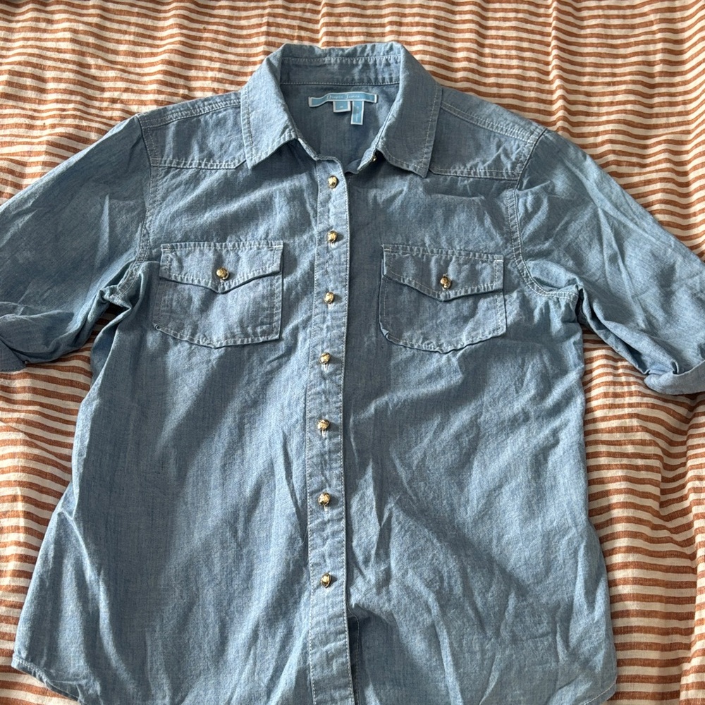 Draper James Fitted Chambray Shirt